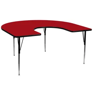 60x66 HRSE Red Activity Table XU-A6066-HRSE-RED-T-A-GG