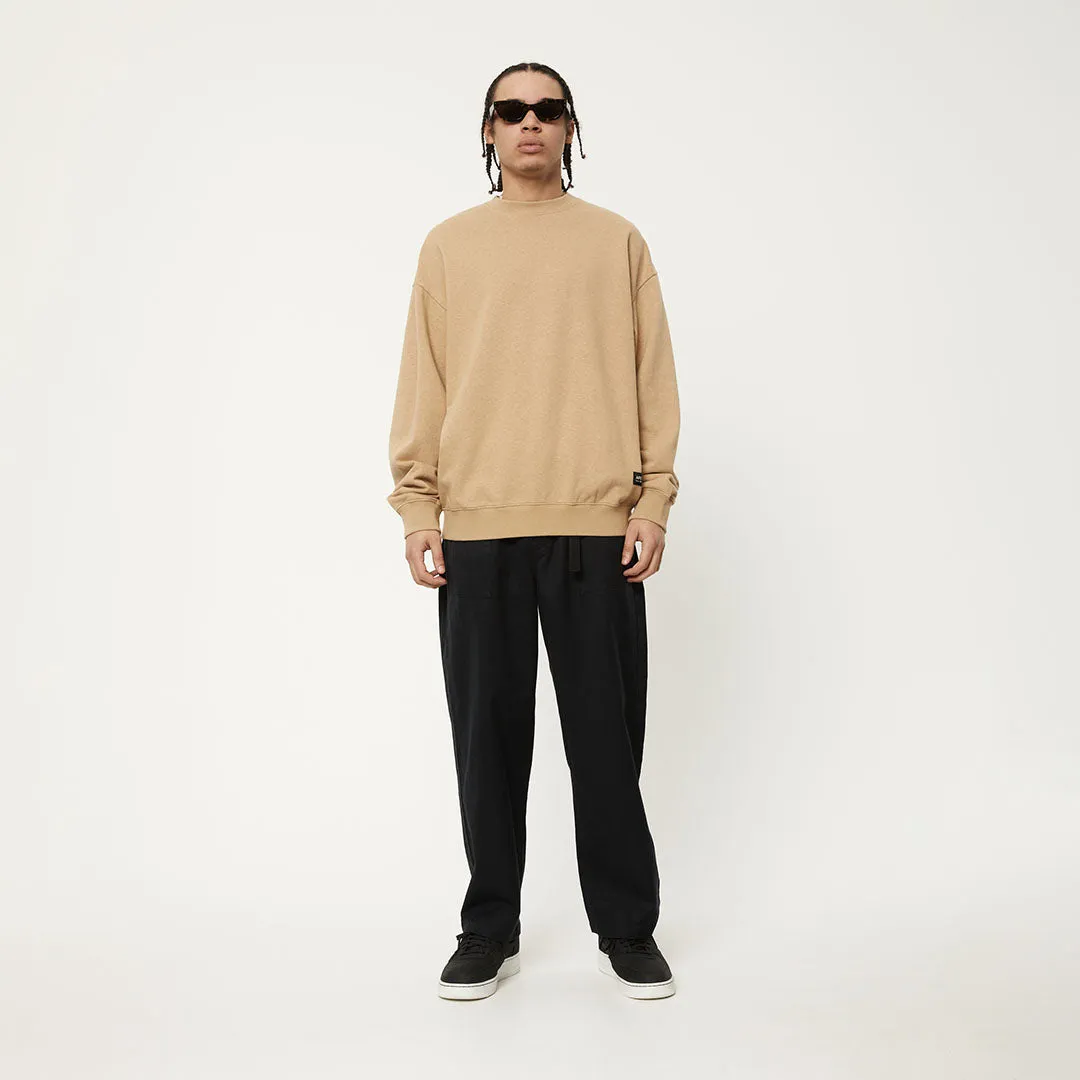 AFENDS Mens Indica - Crew Neck Jumper - Tan