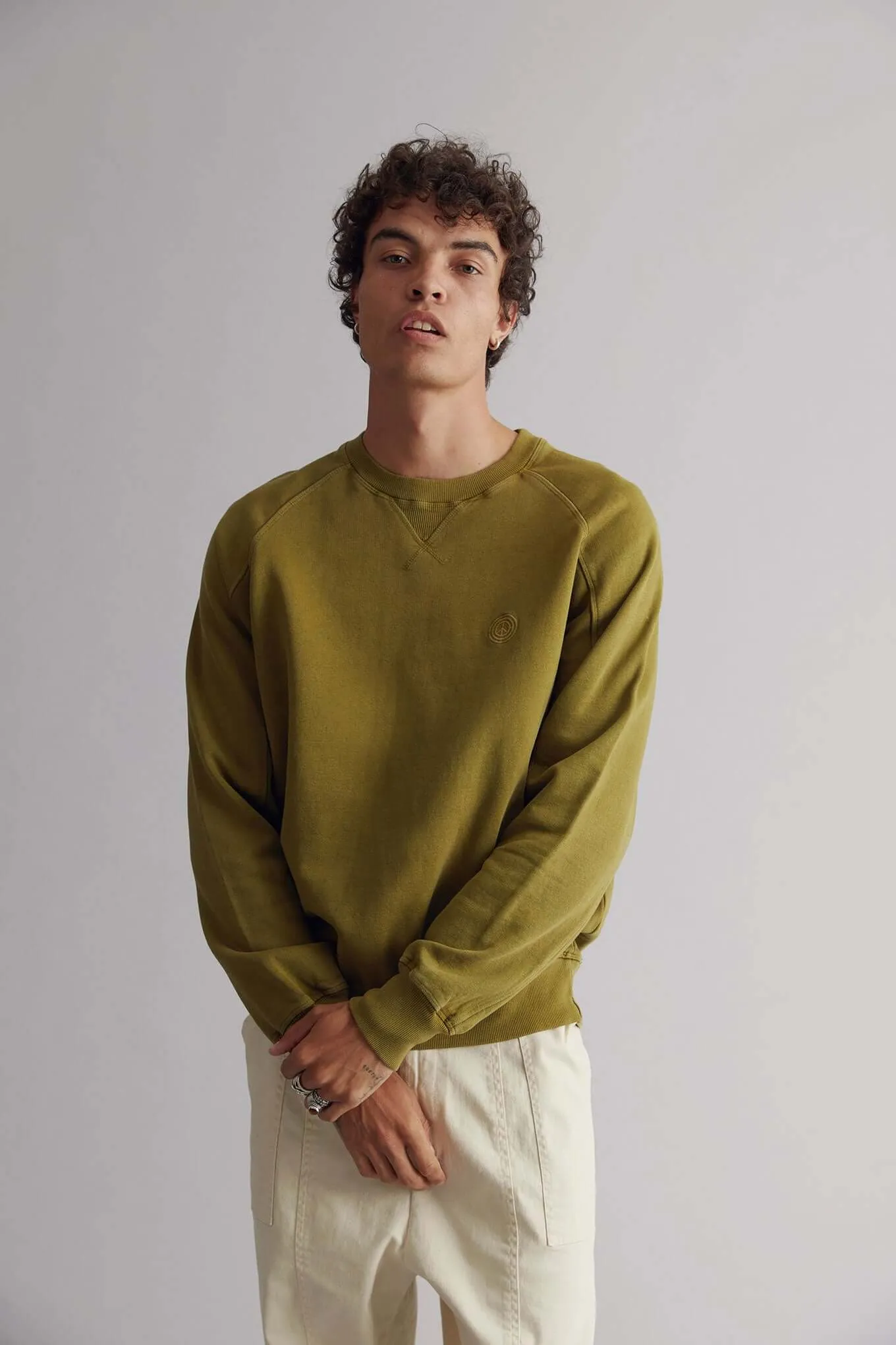 ANTON - Organic Cotton Sweat Olive