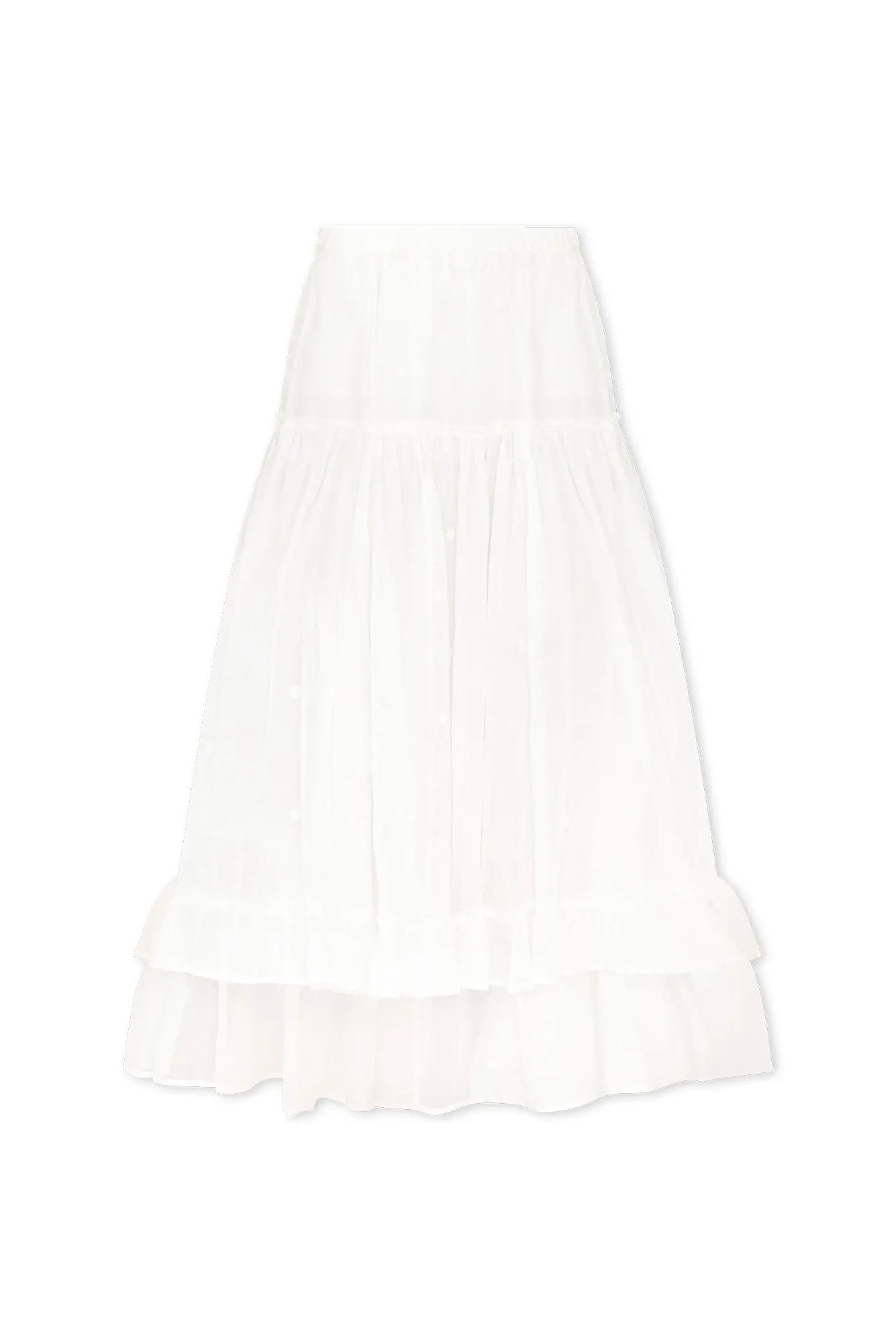 Banksia White Cotton Layered Skirt