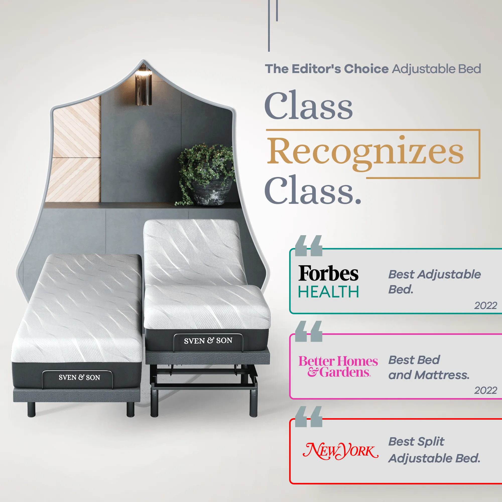 Bliss Series Adjustable Bed Base   Choice of Mattress Bundle