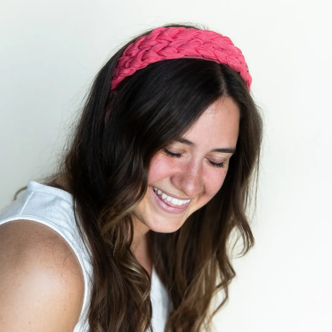 Blushing Braid Headband - Salmon