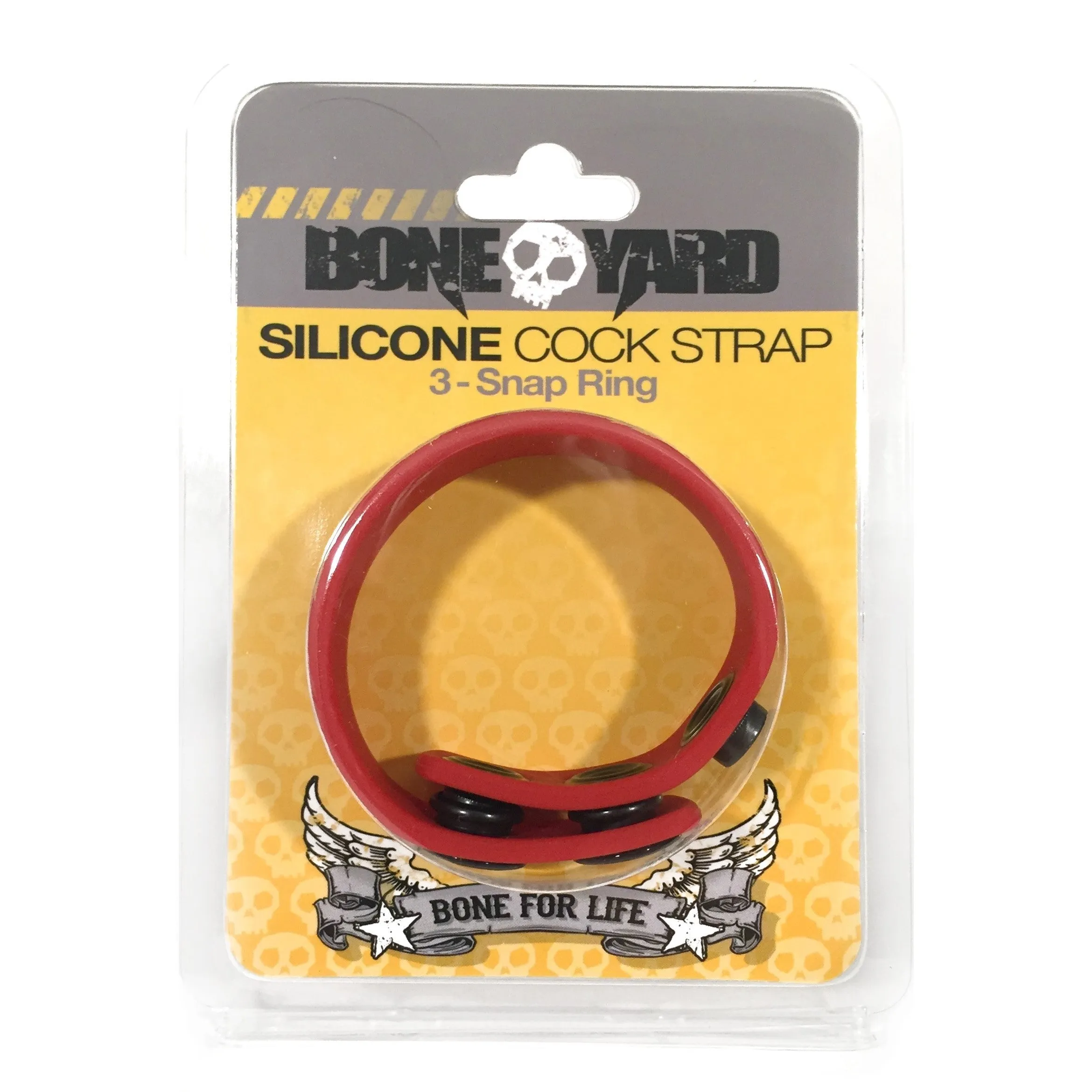 Boneyard Silicone Cock Strap 3 - Snap Ring - Red