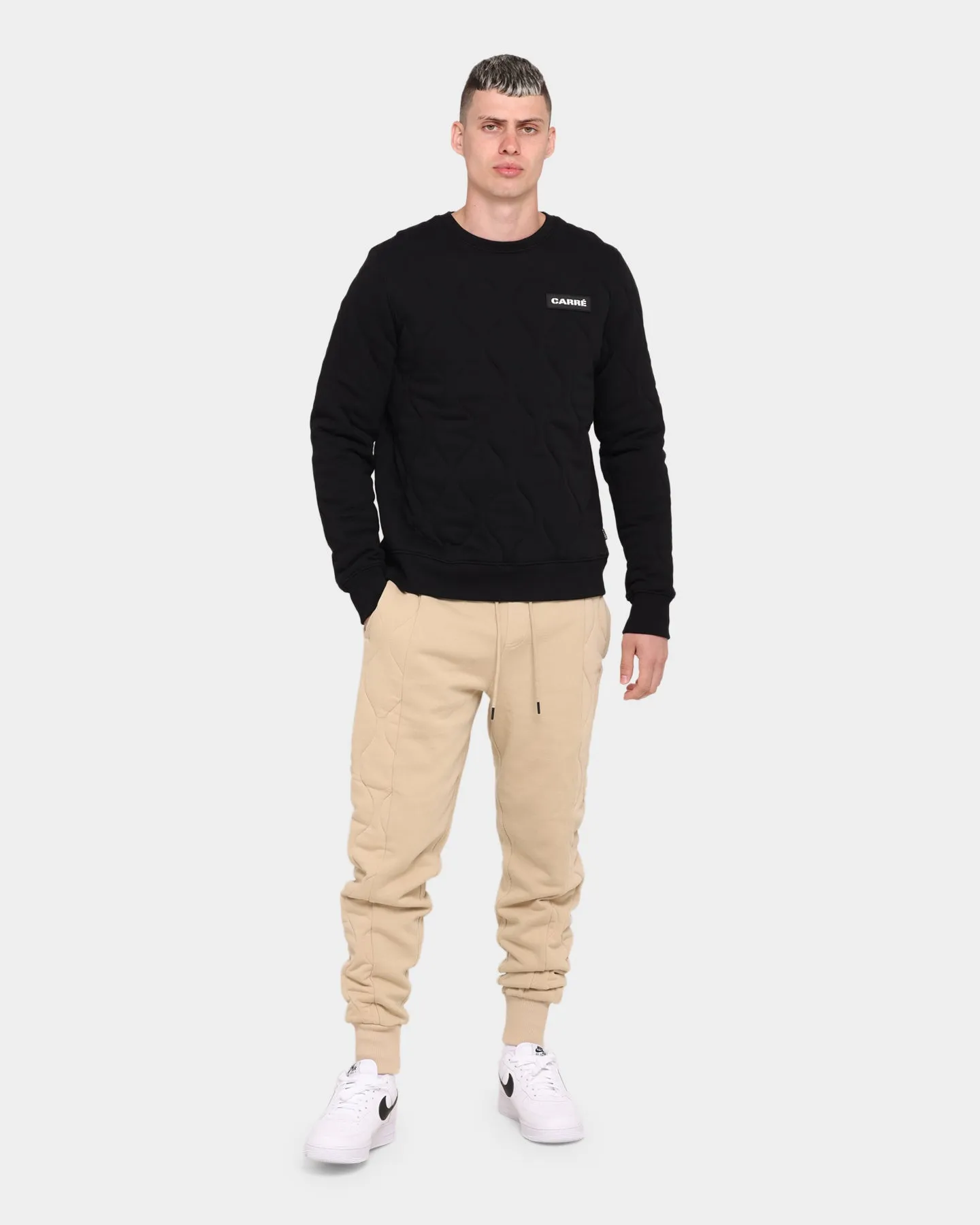 Carré Roadman Quilted Sweater Black