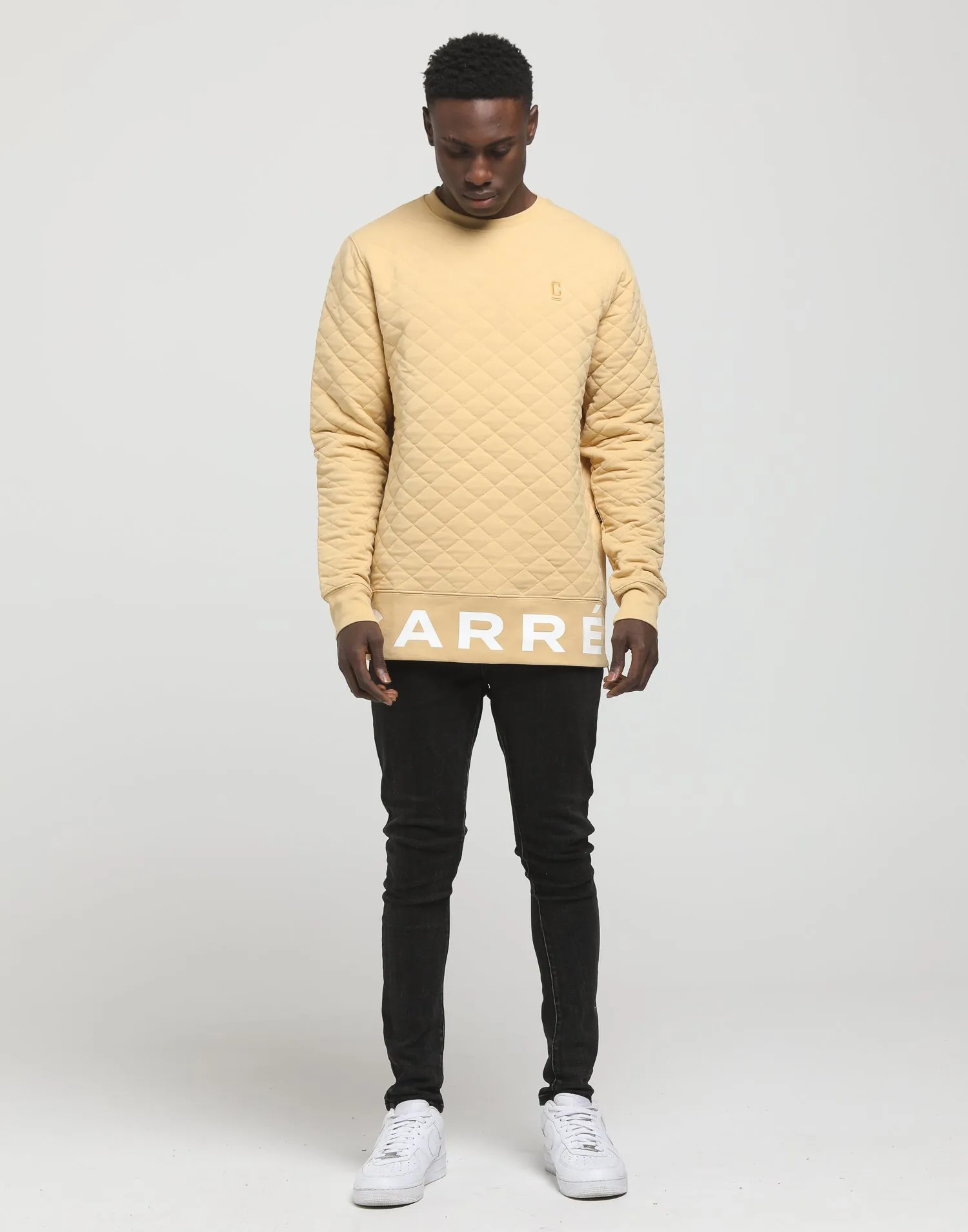 Carré Staple Quilted Sweater Sand