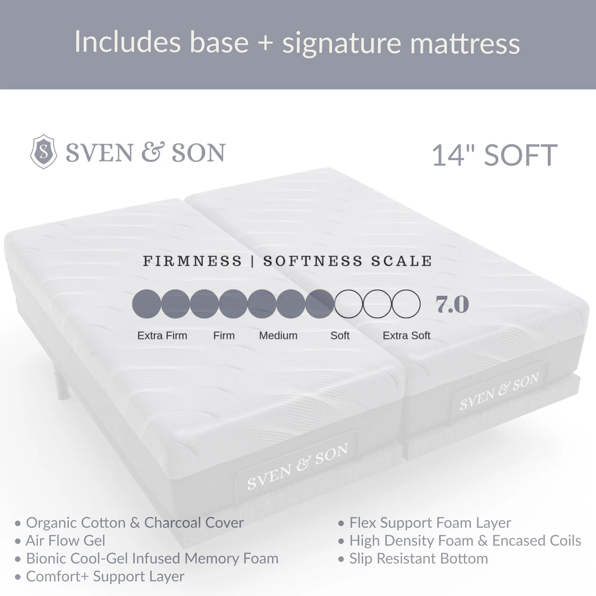 Classic Series Adjustable Bed Base   Choice of Mattress Bundle