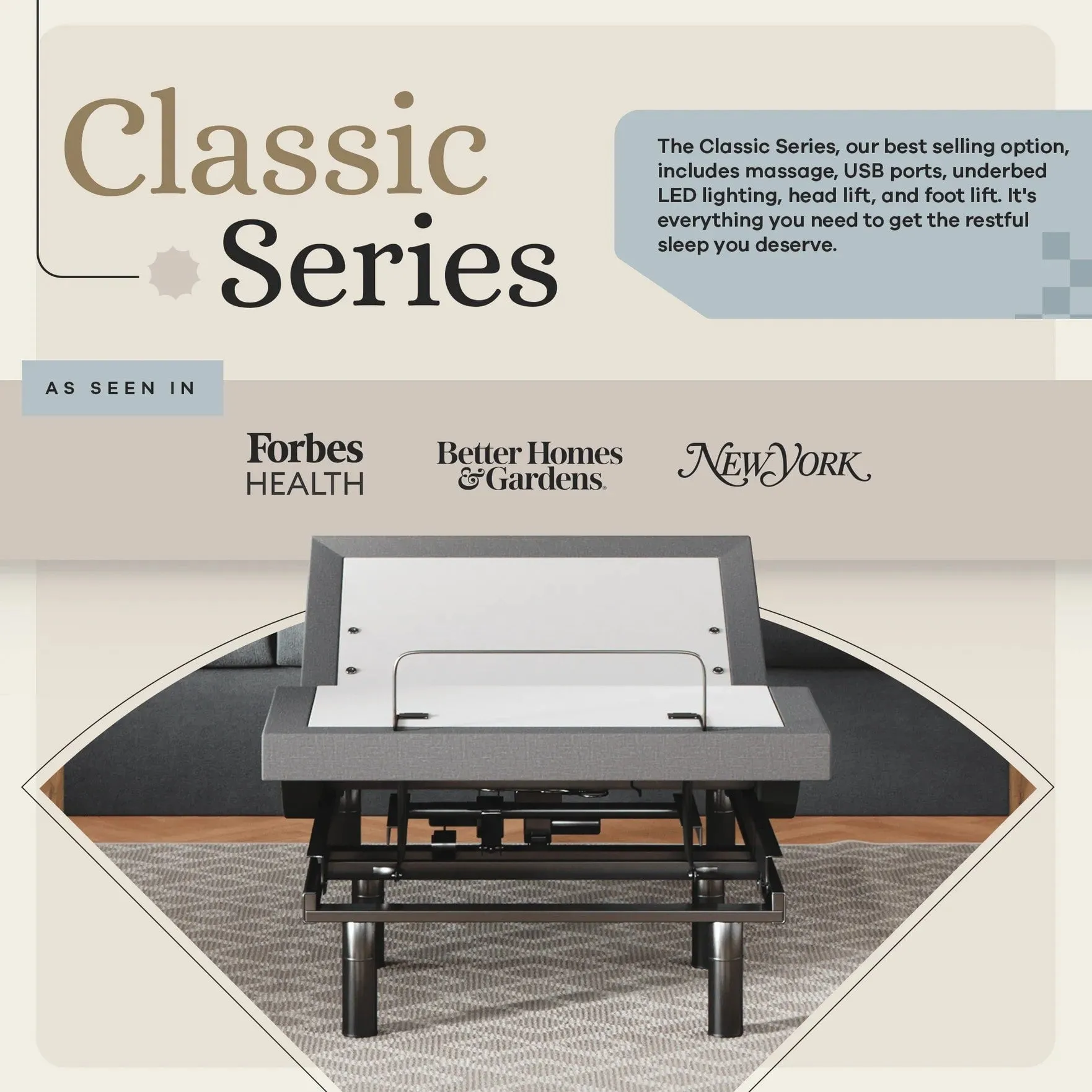 Classic Series Adjustable Bed Base   Choice of Mattress Bundle