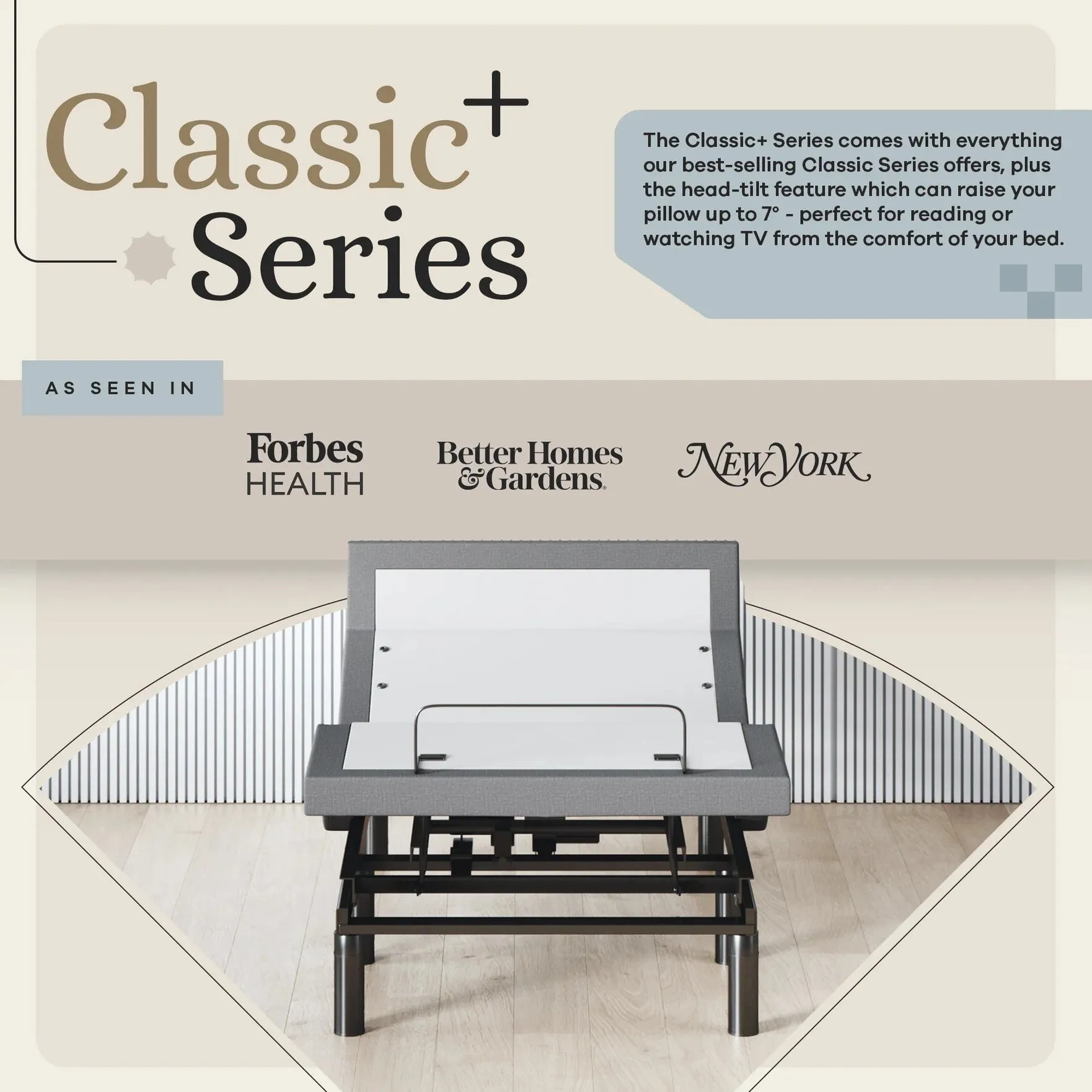 ClassicPlus  Series Adjustable Bed Base   Choice of Mattress Bundle