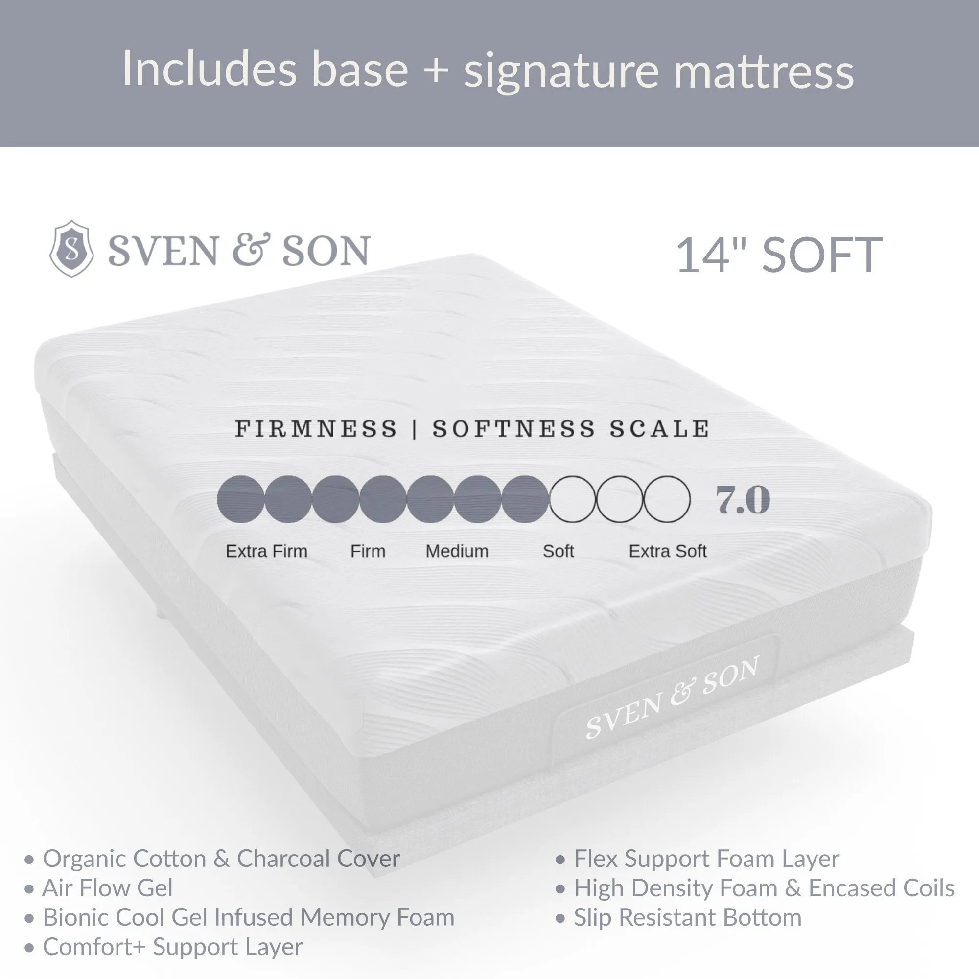 ClassicPlus  Series Adjustable Bed Base   Choice of Mattress Bundle