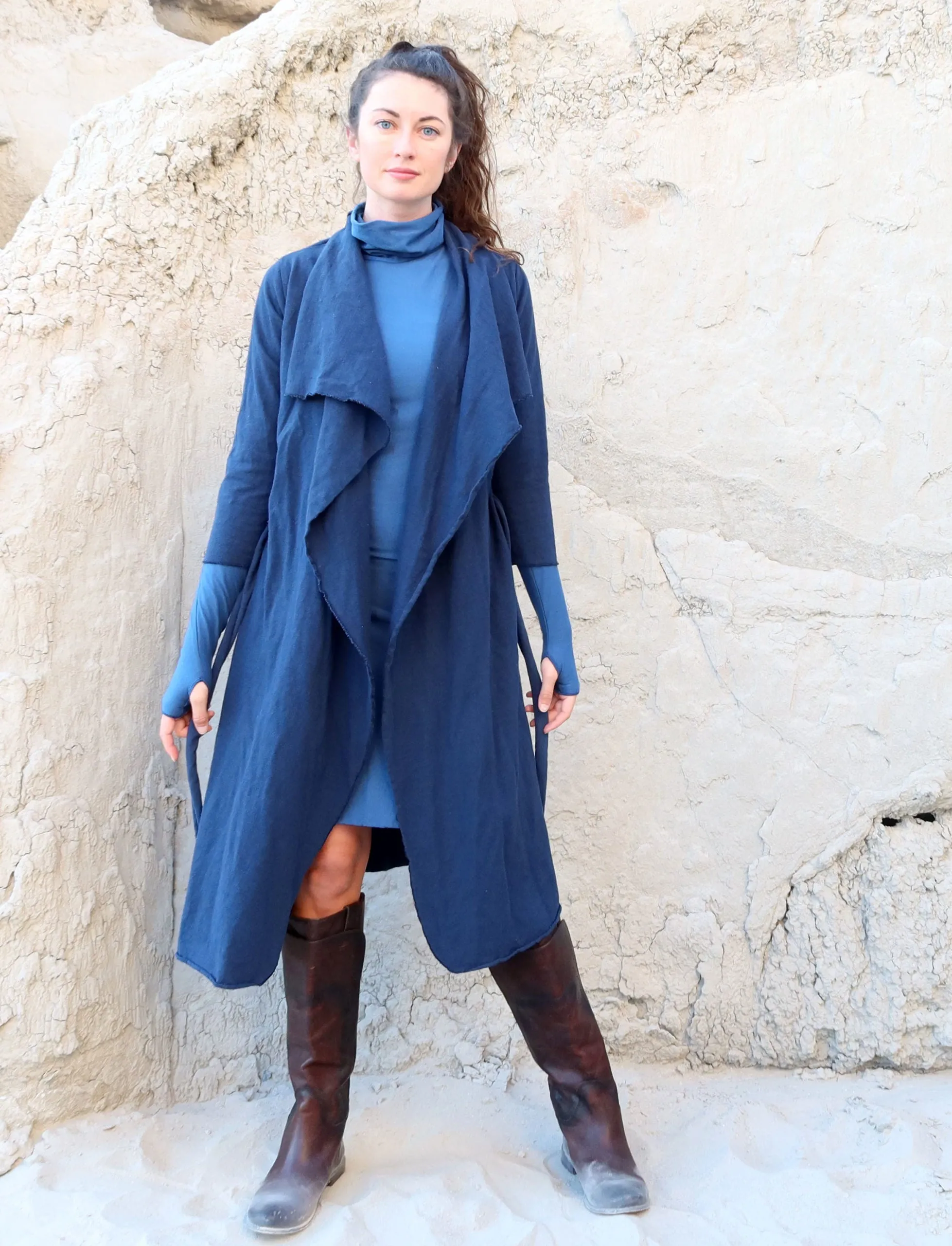 Cocoon Belted Below Knee Jacket