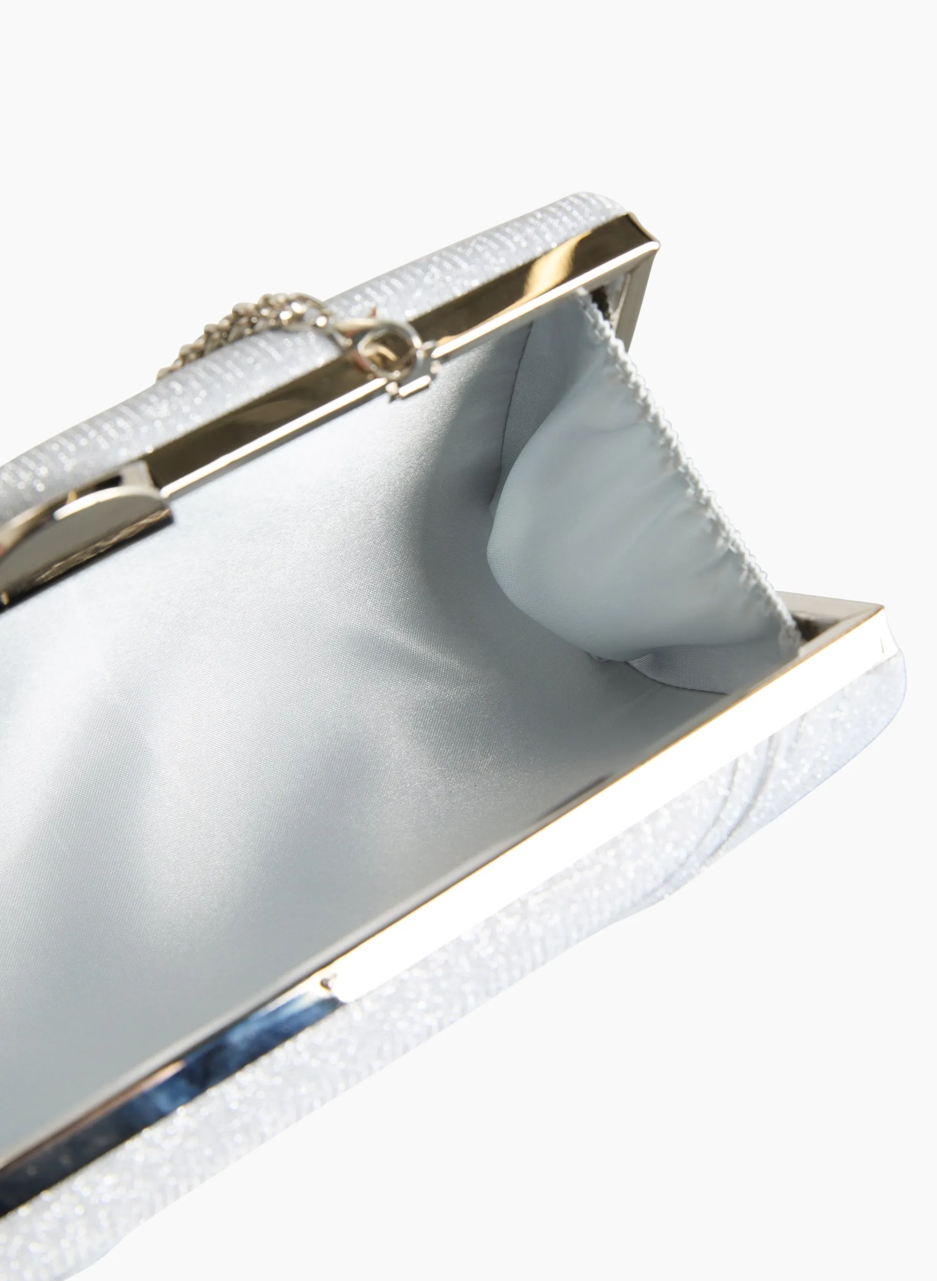 Drape Effect Shimmery Clutch