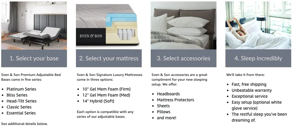 Essential Series Adjustable Bed Base   Choice of Mattress Bundle