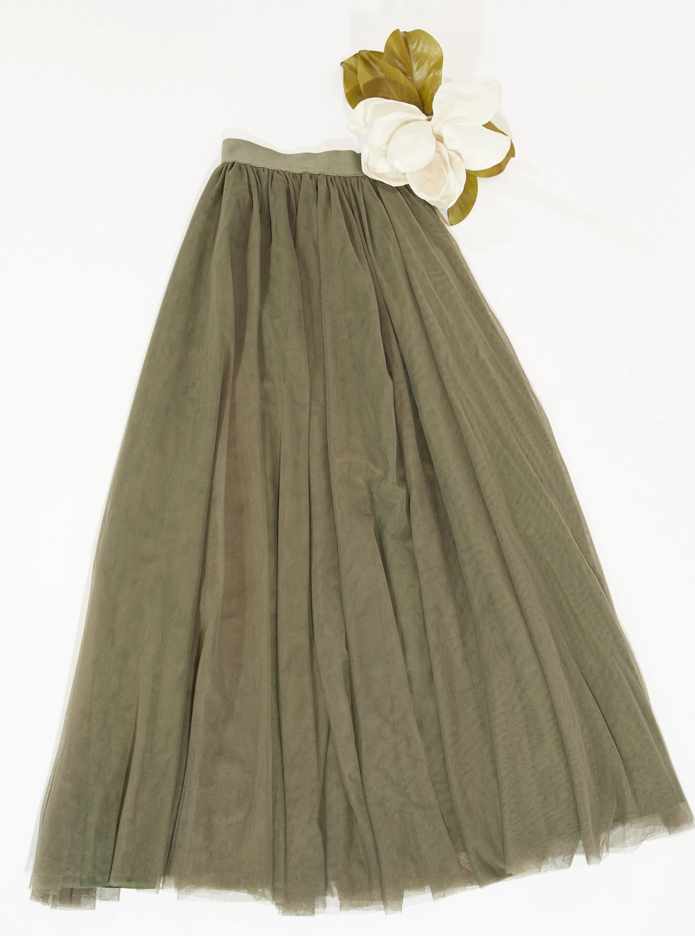 Gala Khaki Tulle Skirt