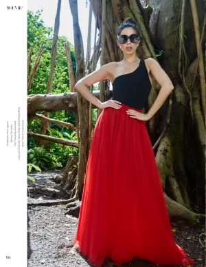 Gala Red Tulle skirt