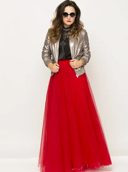 Gala Red Tulle skirt