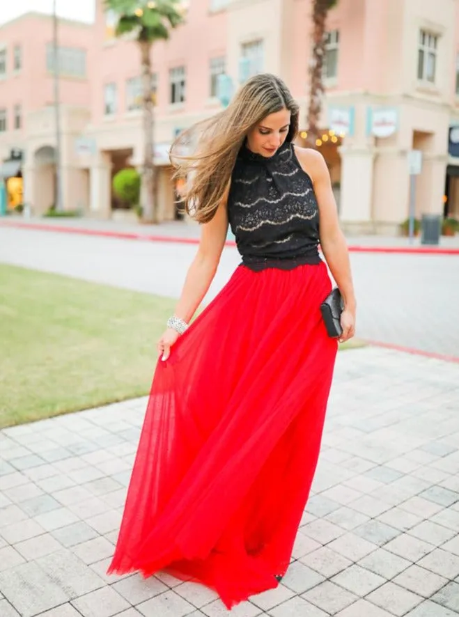 Gala Red Tulle skirt