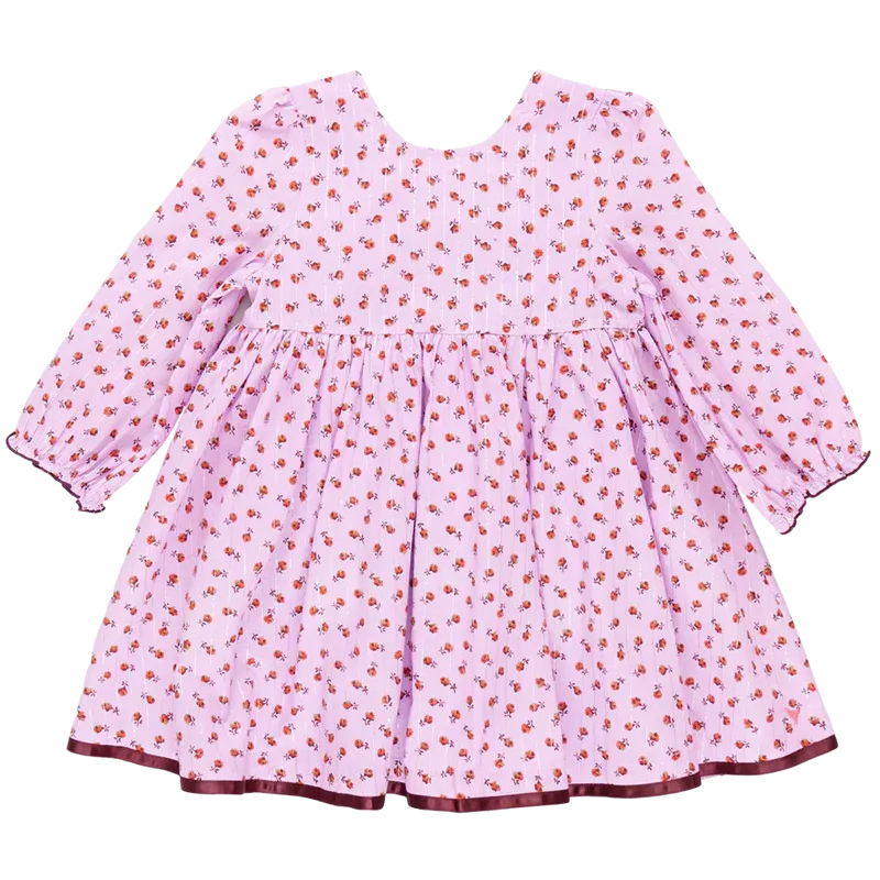 Girls Amma Dress - Lavender Tiny Roses