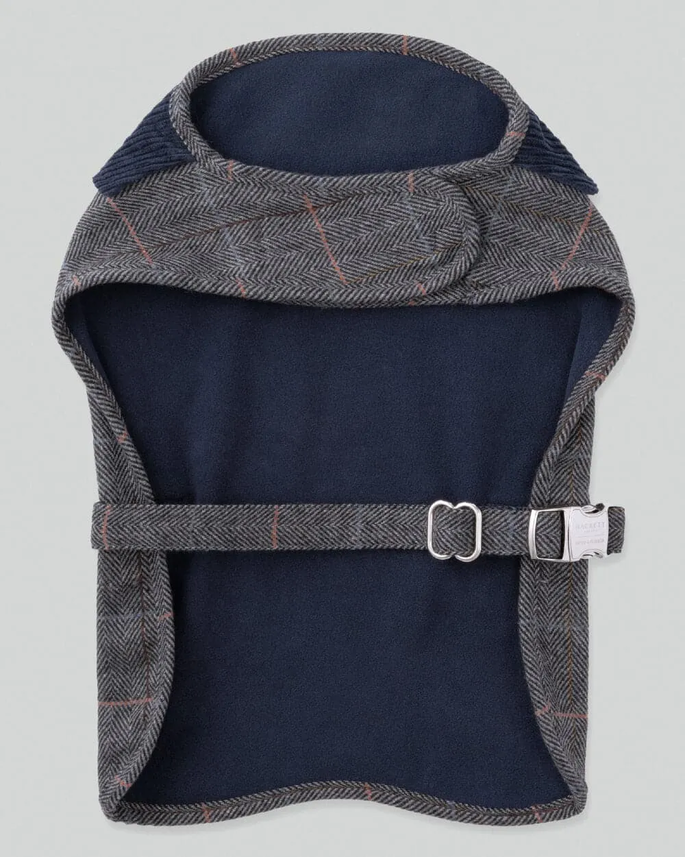 Grey Checked Herringbone Tweed Dog Jacket