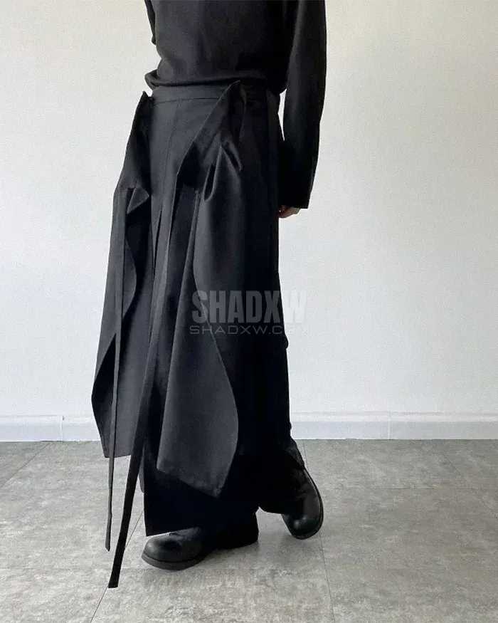 Hakama pants with Detachable Skirt