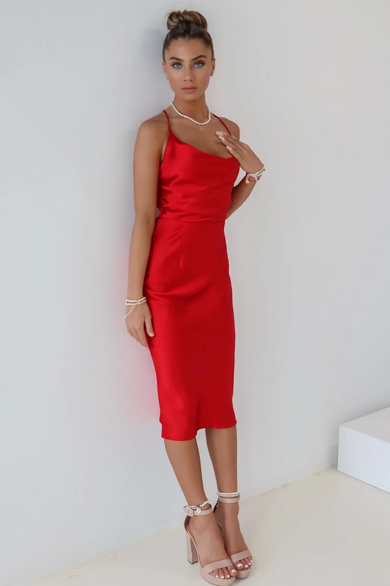 Harlow Midi Dress - Red