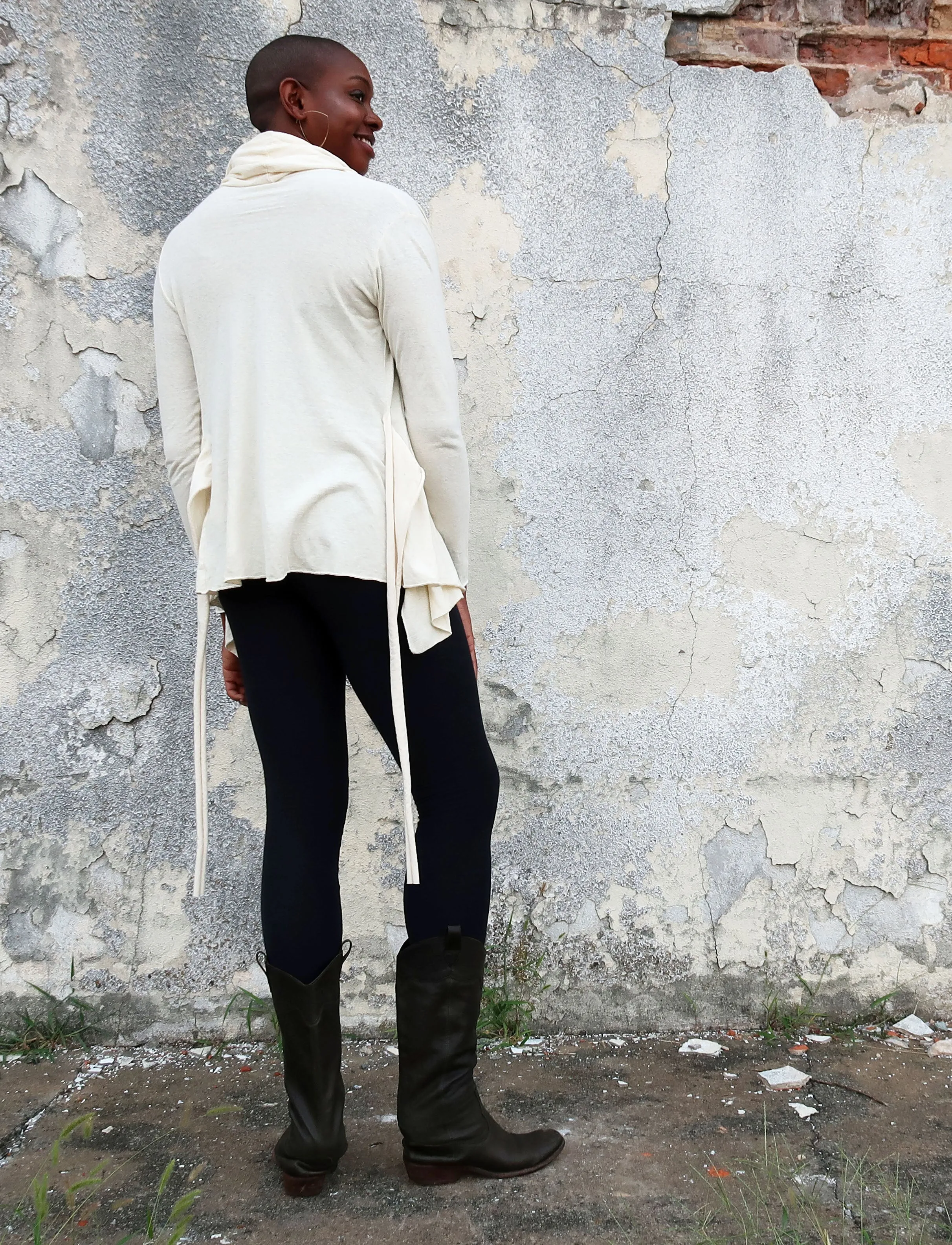 Hooded Cocoon Belted Shirt Jacket