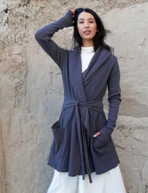 Hooded Cocoon Belted Tunic Jacket