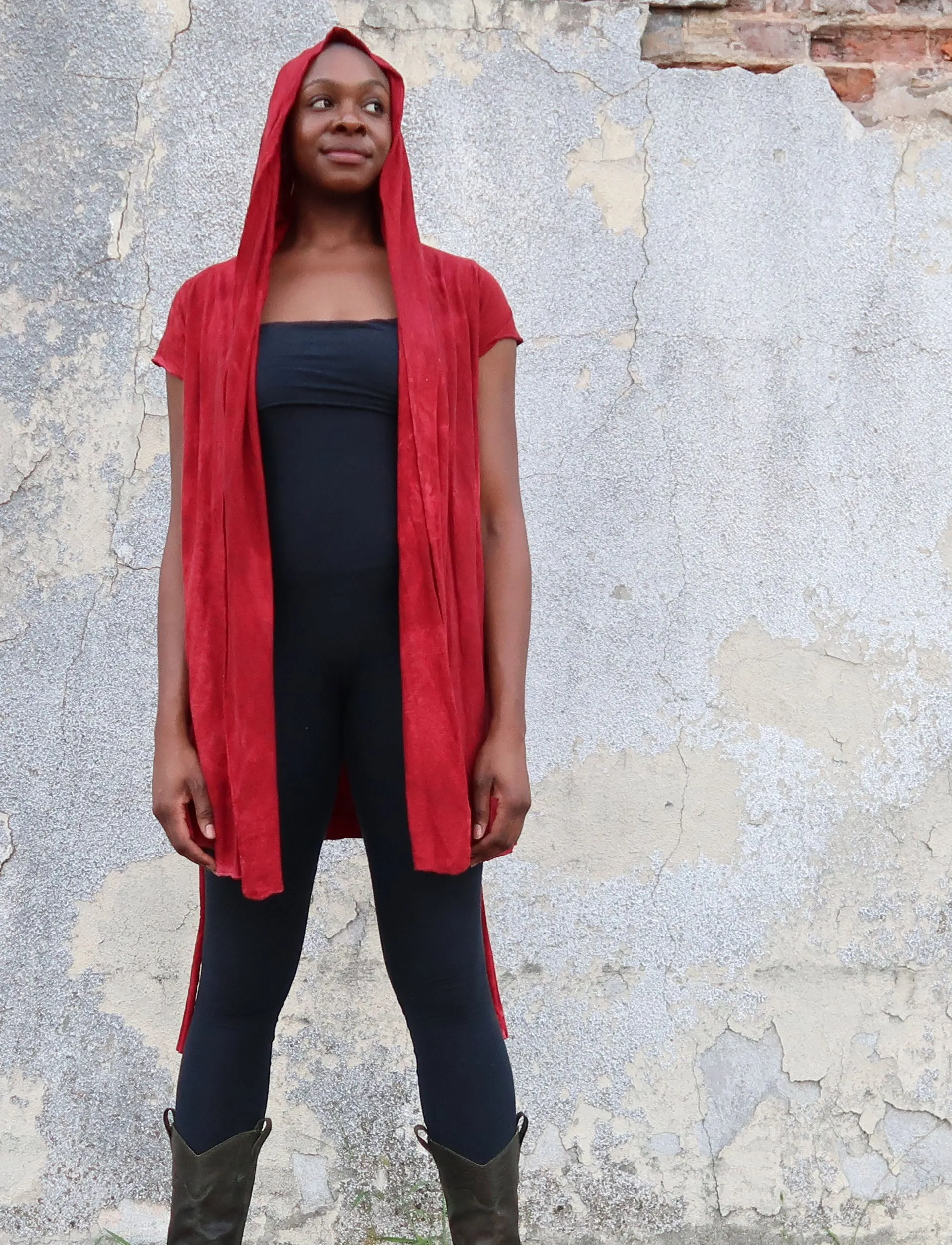 Hooded Cocoon Belted Tunic Jacket