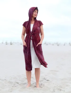 Hooded Simplicity Belted Below Knee Cardigan