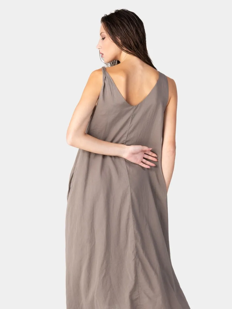 Layered V-Neck Organic Cotton Maxi Dress