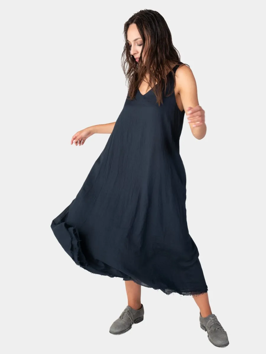 Layered V-Neck Organic Cotton Maxi Dress