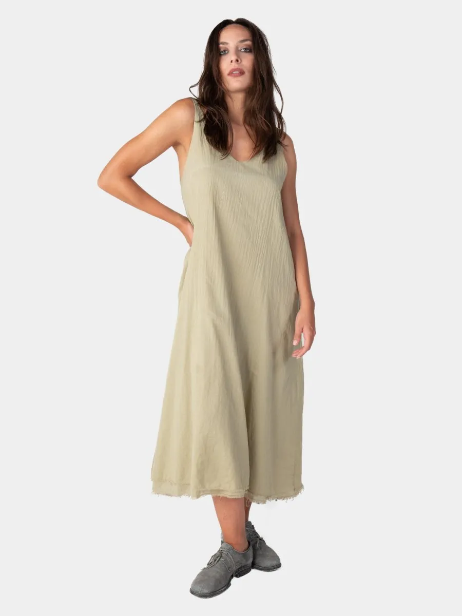 Layered V-Neck Organic Cotton Maxi Dress