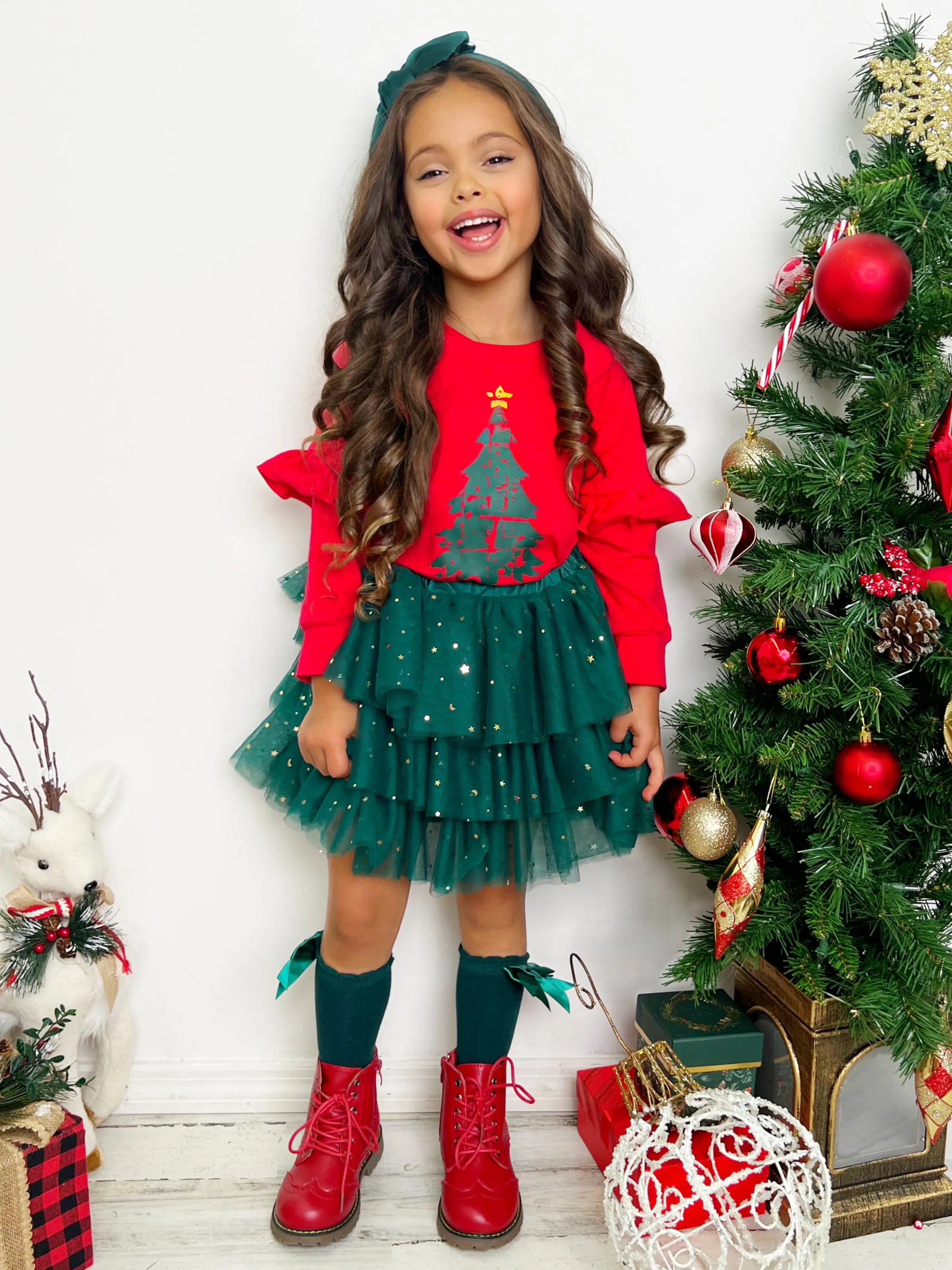 Light Up The Room Christmas Tree Tutu Skirt Set