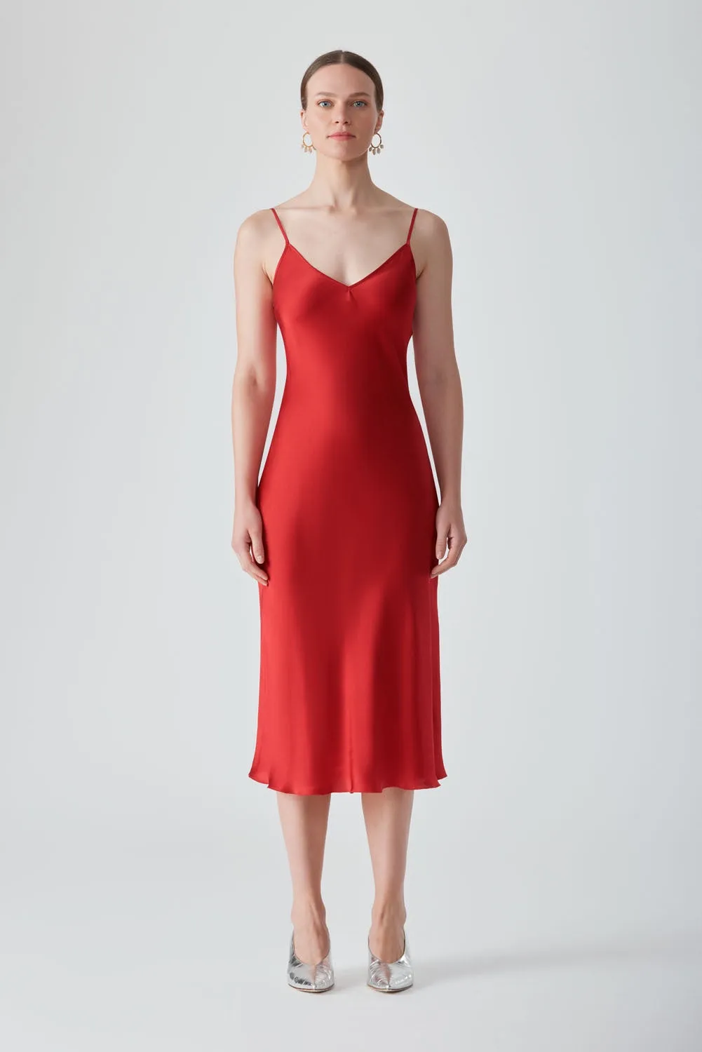 MASTANI SLIP DRESS - RED CHILLI