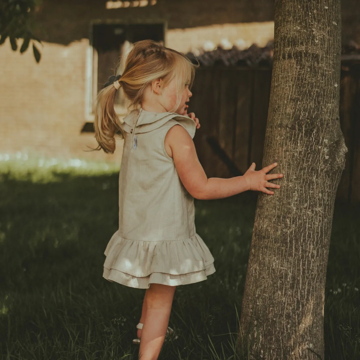 Michelle Linen Dress | Frosted Almond