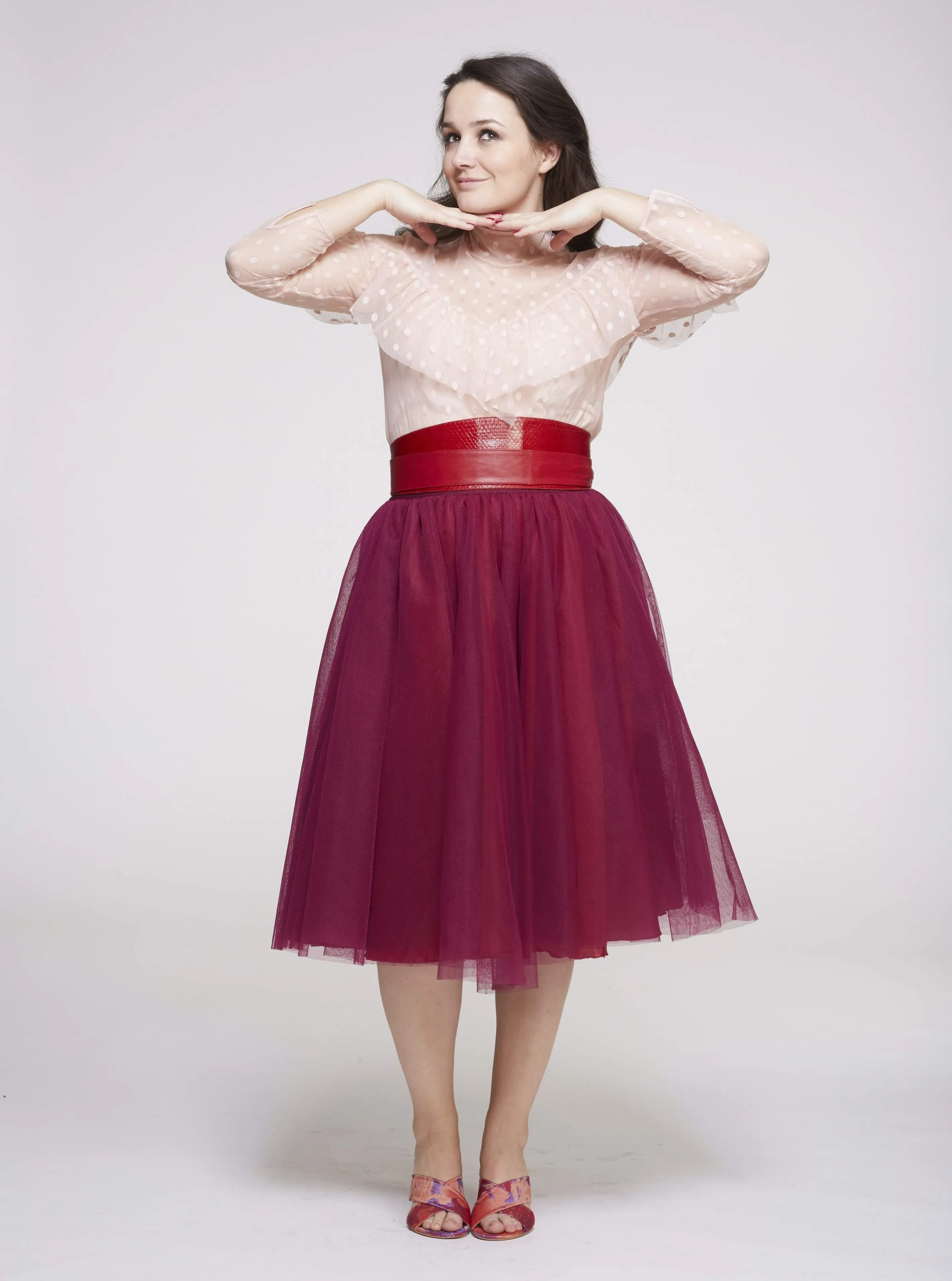 Midi Cherry Red Tulle Skirt