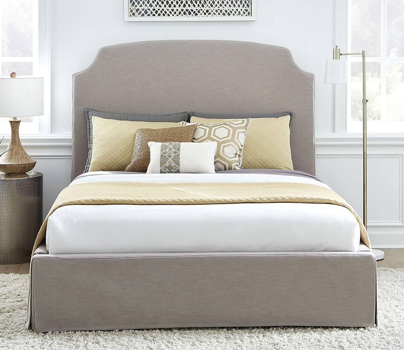 Modus Furniture Laurel Upholstered Skirted Panel Bed