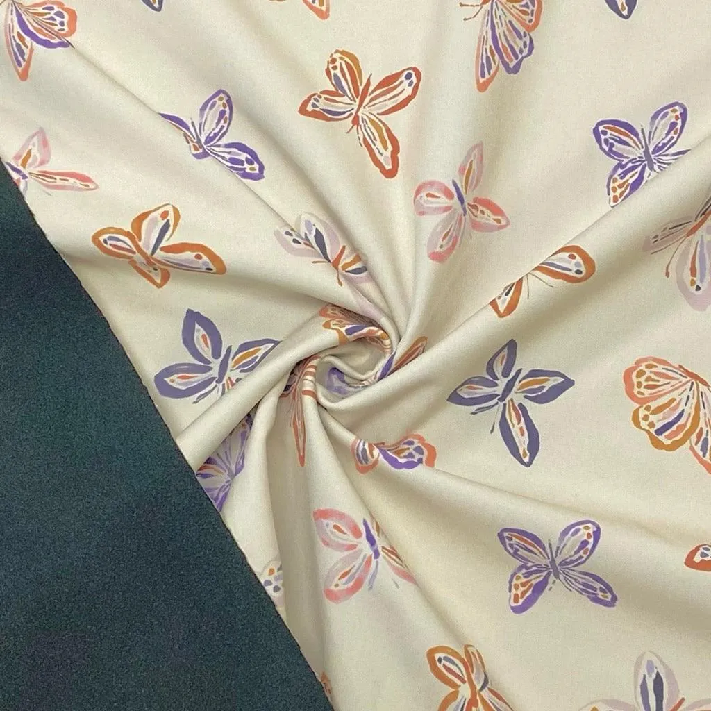 Multicolour Butterflies Softshell Fabric