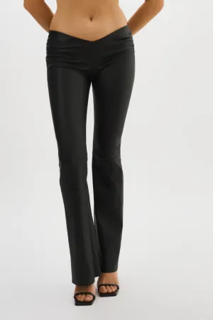 NADDA | Leather Low Rise Pants