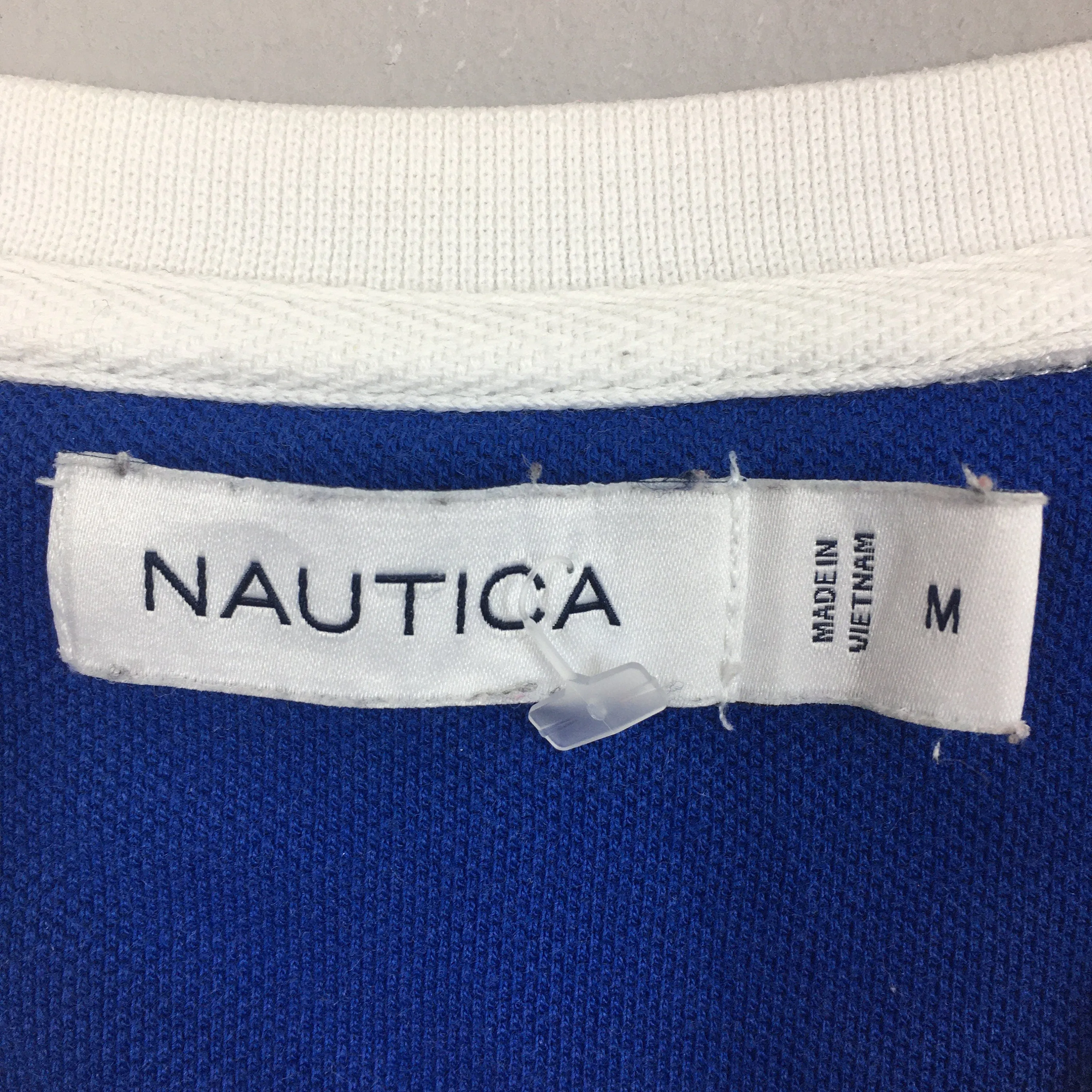 Nautica Sportswear White Black Stripe Sweatshirt Medium