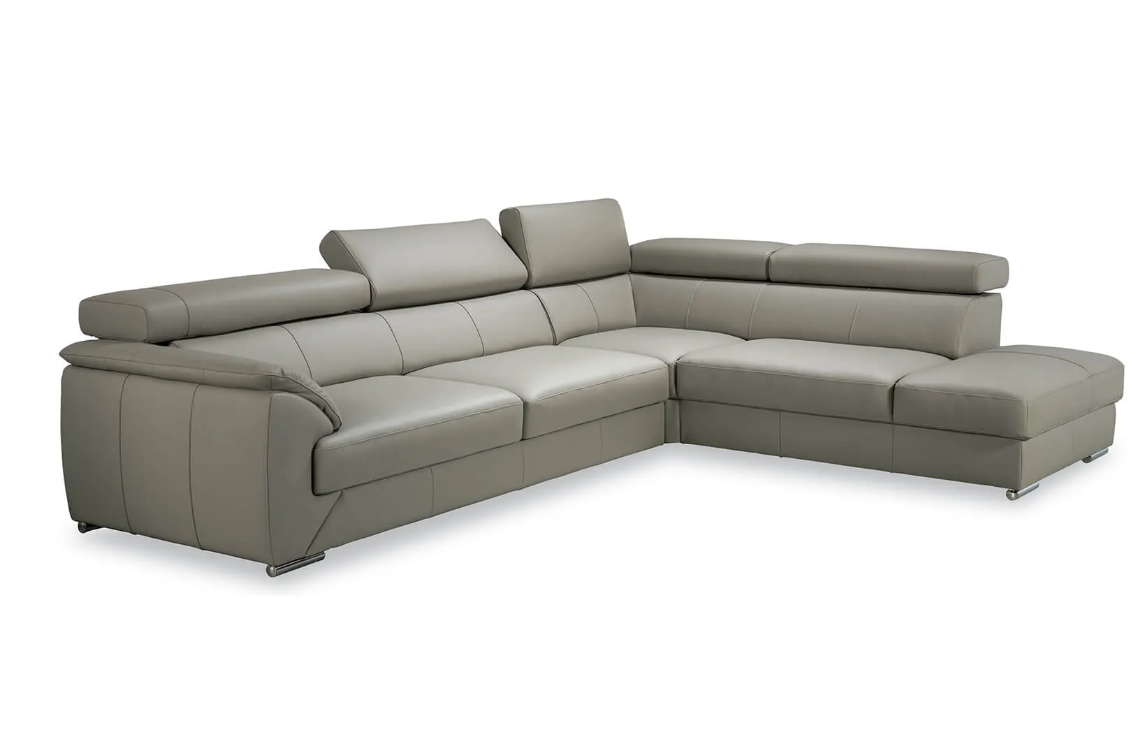 Nicole Gray Leather modern sectional