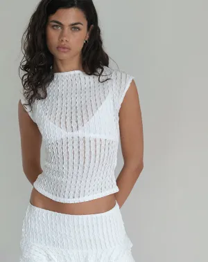 Nova Top in Crinkle White