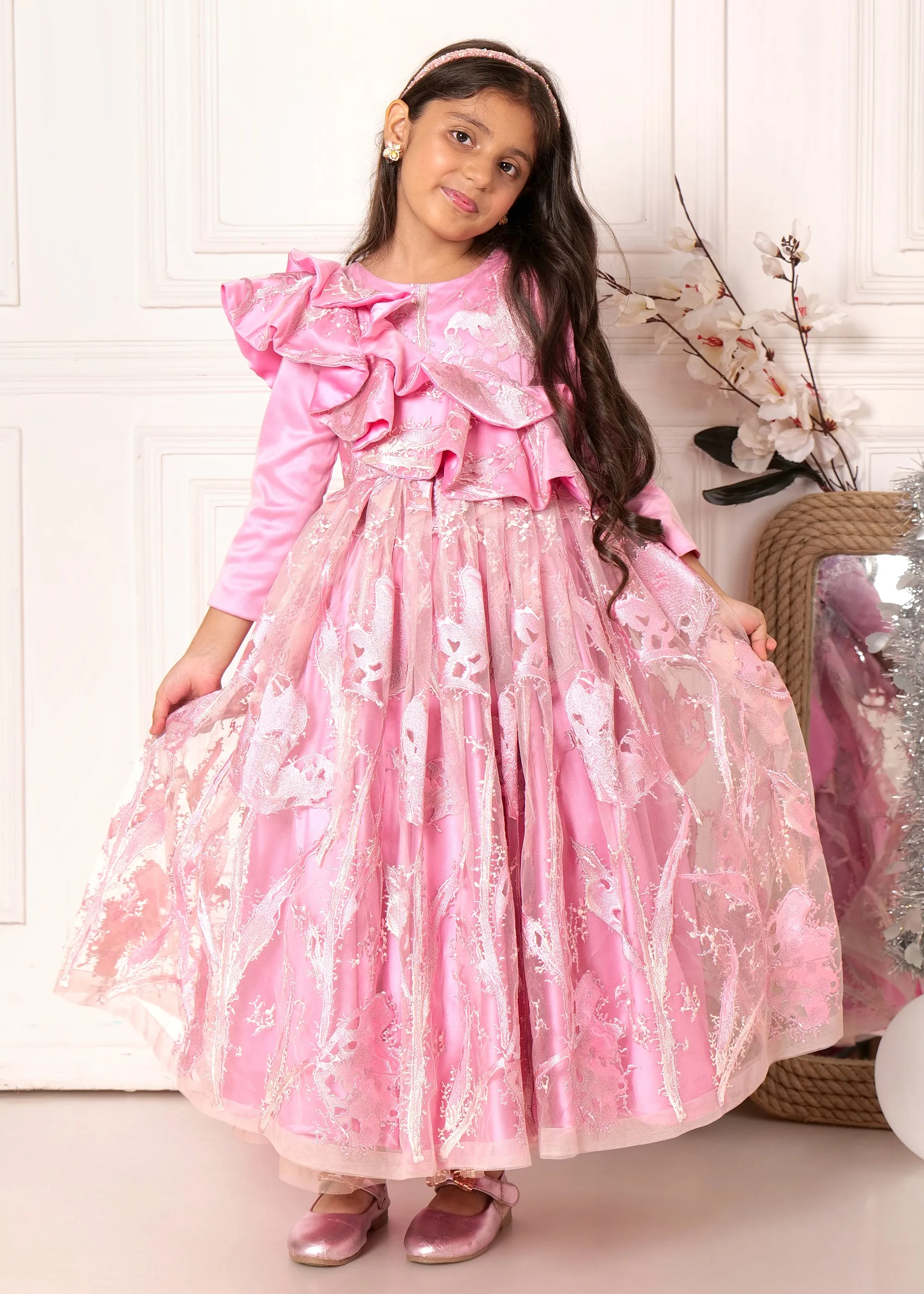 Pink Princess Layered Gown