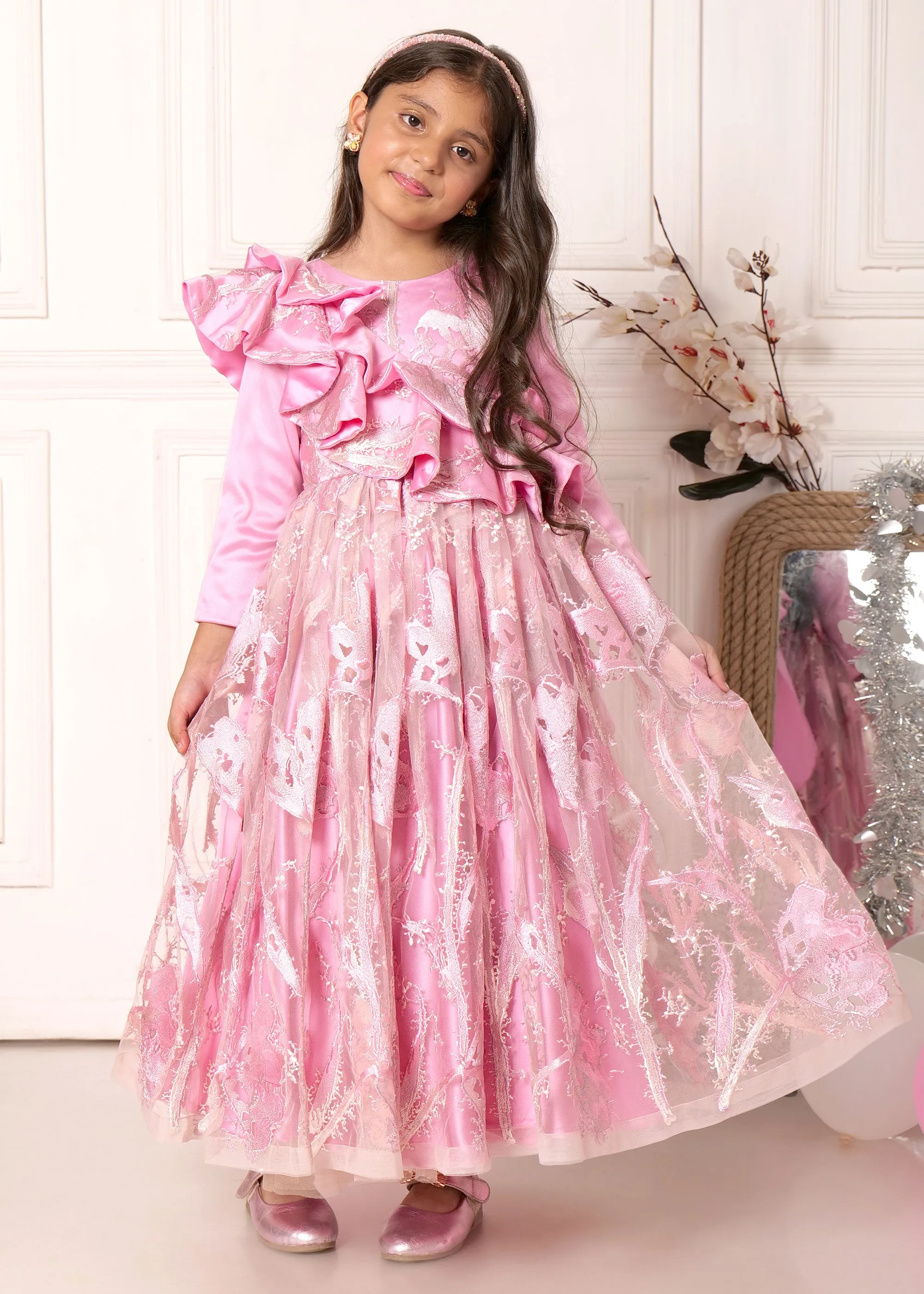 Pink Princess Layered Gown