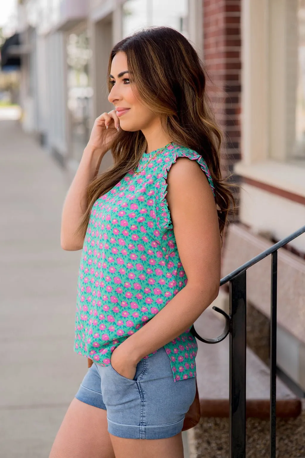 Poppy Ruffle Trim Tank