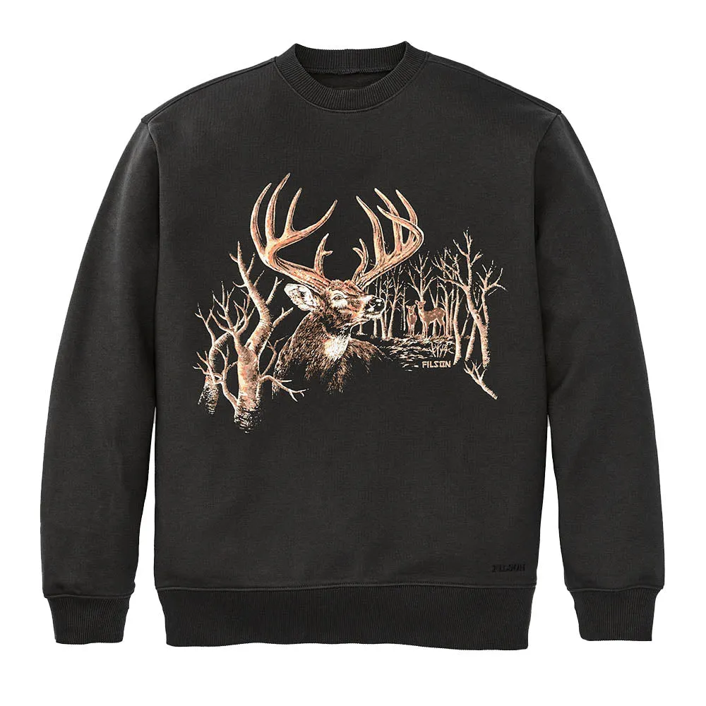 Prospector Graphic Crewneck Sweatshirt - Faded Black / Deer Woods