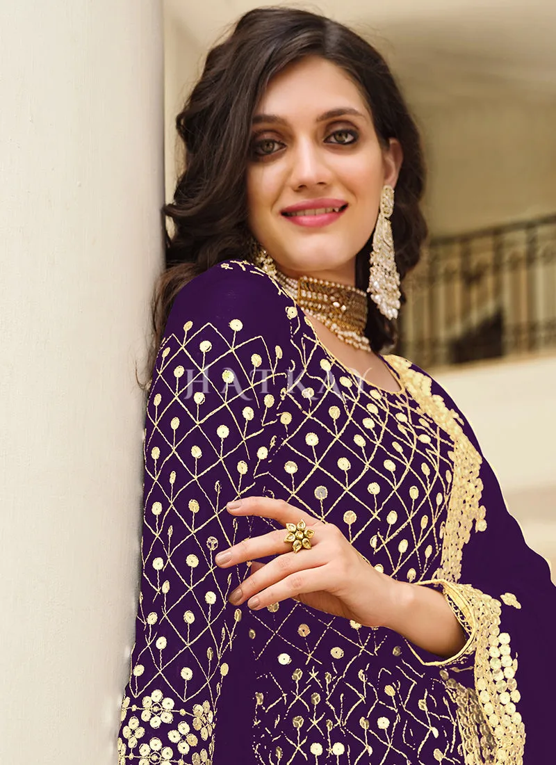 Purple Wedding Anarkali Suit