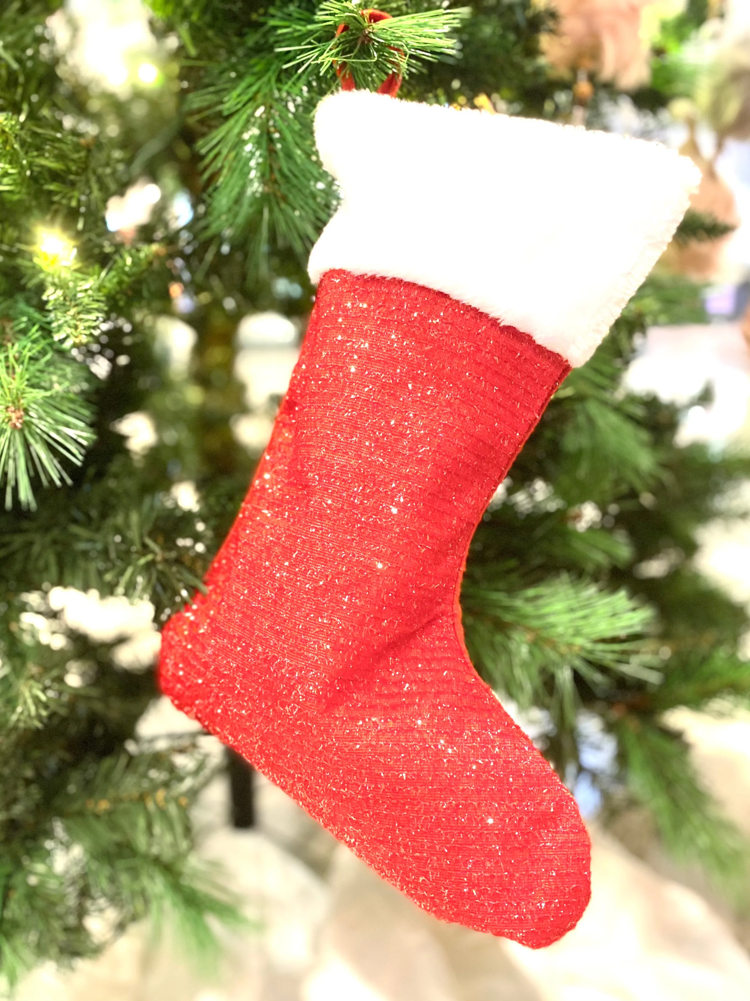 Red Shimmery Stocking