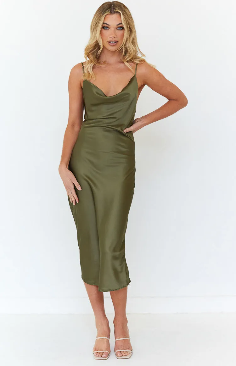 Schiffer Slip Midi Dress Khaki