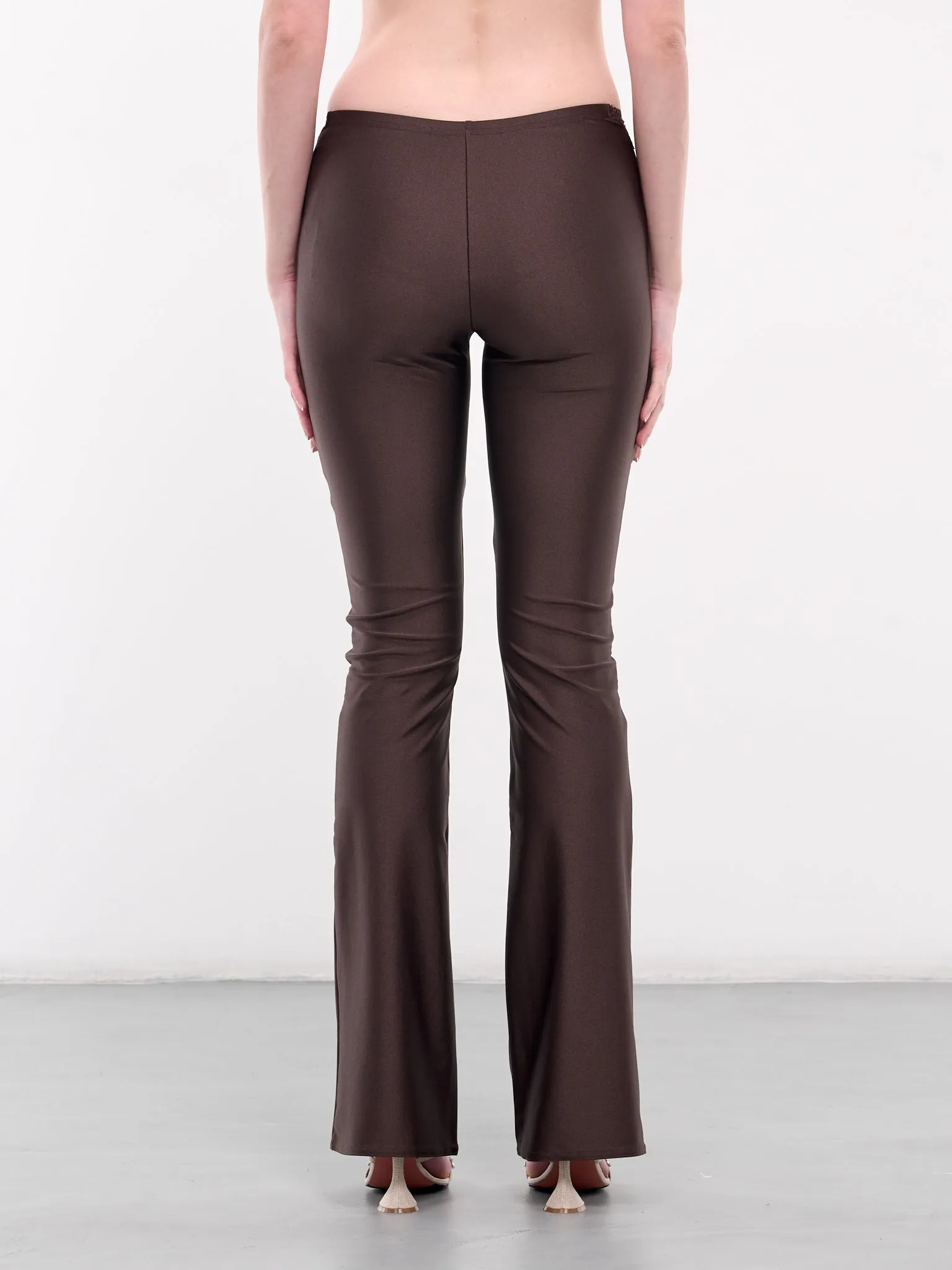 Signature Lace Trim Leggings (LG003-CHOCOLAT)