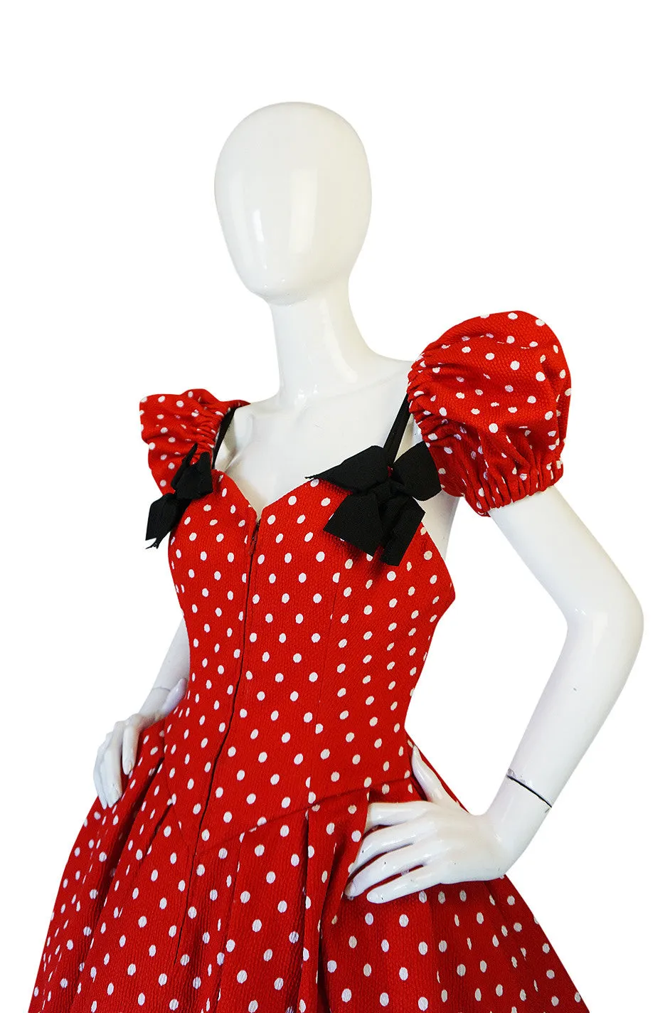 Spring 1988 Christian Lacroix Couture Dot & Bow Dress